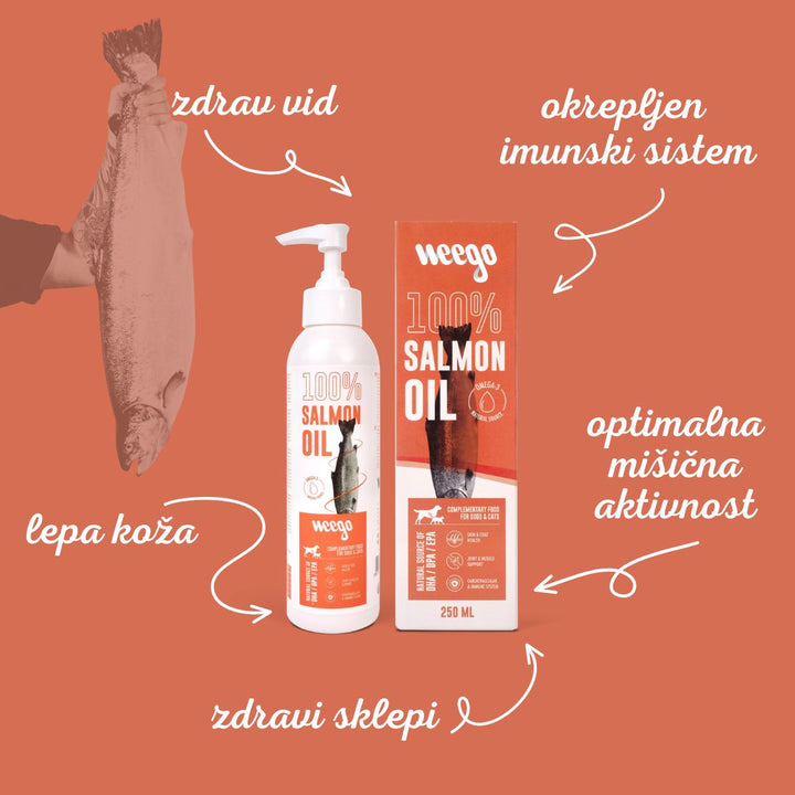 Weego Lososovo olje PLUS za psa 250ml