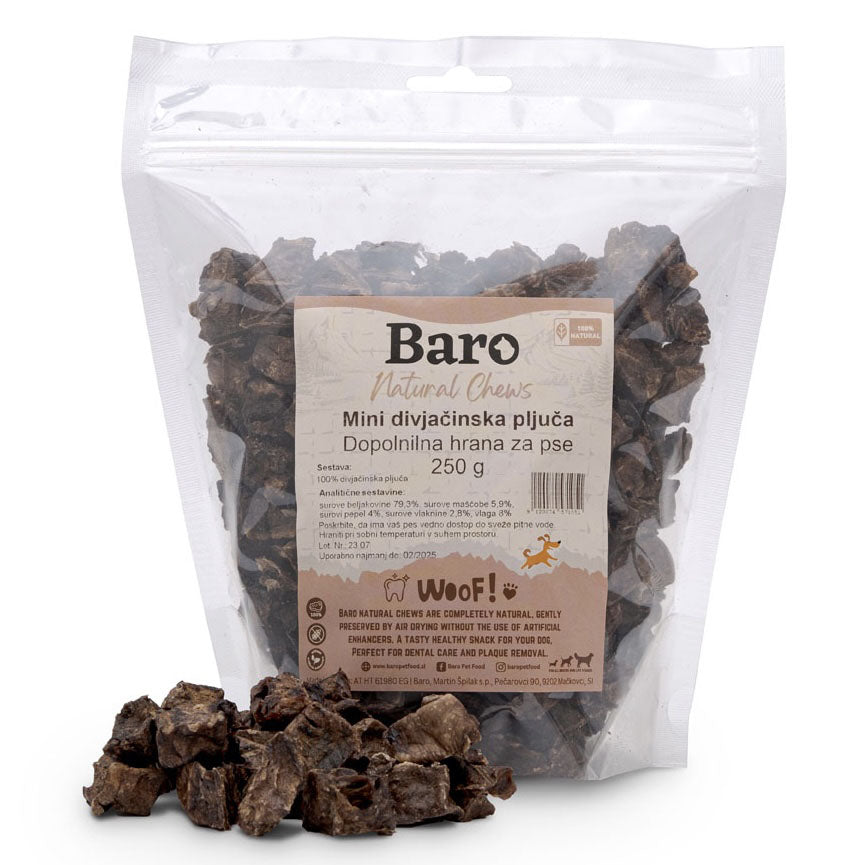 BARO Natural Chews divjačinska pljuča MINI