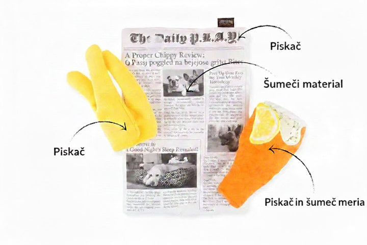 Plišasta igračka za pse - Fish &amp; Chips