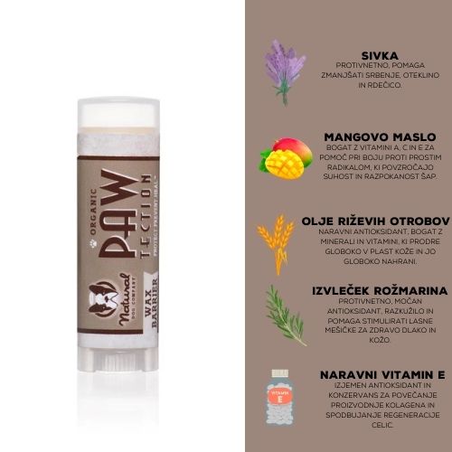 Natural Dog Company Pasji organski zdravilni balzam zaščita za pasje tačke - Pawtection