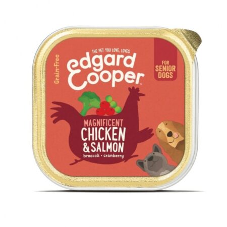 Edgard&Cooper Svež piščanec z norveškim lososom v družbi brokolija, borovnic in brusnic